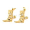 Rack Plating Brass Micro Pave Clear Cubic Zirconia Pendants KK-H486-19G-1