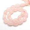 Oval Natural Rose Quartz Beads Strands G-P063-09-2