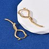 Brass Stick Hoop Earrings EJEW-A143-07G-3