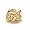 Rack Plating Brass Micro Pave Cubic Zirconia Pendants KK-L226-001G-08-2