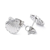 304 Stainless Steel Shell Stud Earrings for Women EJEW-I285-13P-2