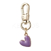 Alloy Enamel Heart Pendant Decorations HJEW-JM02519-4