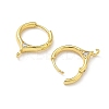 Brass Micro Pave Clear Cubic Zirconia Hoop Earring Findings KK-G536-02G-2