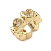 Brass Micro Pave Clear Cubic Zirconia European Beads ZIRC-I356-28G-2
