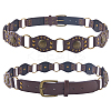 Vintage PU Leather Rivet Stitching Chain Belts with Alloy Buckles AJEW-WH20064-22A-1