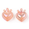 UV Plating Rainbow Iridescent Acrylic Beads OACR-T027-01-A05-3