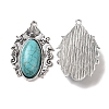 Synthetic Turquoise Pendants PALLOY-K001-043-2