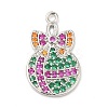 Rack Plating Brass Pave Cubic Zirconia Pendants KK-R150-04P-1