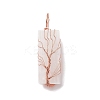 Copper Wire Wrapped Natural Selenite Big Pendants KK-E086-01RG-2