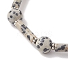 Natural Dalmatian Jasper & Synthetic Turquoise Beads Bracelets BJEW-JB13232-4