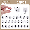 20Pcs White Cube Letter Silicone Beads SIL-YWC0003-06R-2