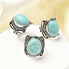 Synthetic Turquoise Adjustable Rings RJEW-I108-02AS-10-1