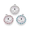 Rack Plating Alloy Rhinestone Pendants PALLOY-T091-22M-P-1