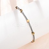 Duo Tone 304 Stainless Steel Cube Bead Cuff Bangles for Women SA-CBA2192-01GP-1