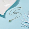 Natural Green Aventurine Teardrop Pendant Necklace NJEW-JN03900-02-2