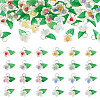 40Pcs 8 Styles Natural Mixed Gemstone Flower Charms PALLOY-TA00291-2