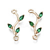 Brass Micro Pave Cubic Zirconia Links Connectors KK-S359-156C-RS-1