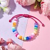 7-Color Rondelle Acrylic Braided Beaded Bracelets BJEW-JB10223-01-2