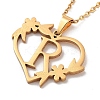 PVD Vacuum Plating 201 Stainless Steel Pendant Necklaces NJEW-R267-02R-G-4