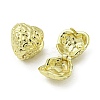 Textured Heart Rack Plating Brass Hoop Earrings EJEW-Z035-03G-2