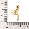 Rack Plating Brass Micro Pave Cubic Zirconia Pendants KK-Z086-63G-01-3