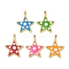 Rack Plating Brass & Epoxy Resin Pendants KK-Z047-04A-RS-1