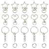 10Set 2 Styles Star Alloy Swivel Clasps with 10Pcs Iron Split Key Rings PURS-YW0001-01B-1