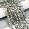 Frosted Transparent Glass Bead Strands GLAA-P065-8mm-12-1