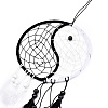 Yin Yang Woven Net/Web with Feather Pendant Decoration LS-HJEW-I012-01-3