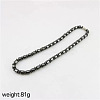 Synthetic Magnetic Hematite Rondelle and Column Beaded Nacklaces for Men WA5844-2-1