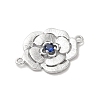 Brass Pave Glass Connector Charms KK-Z073-32P-05-2
