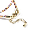 Polyester Cord Braided Necklace Makings MAK-L043-03G-24-3