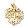 Rack Plating Brass Micro Pave Cubic Zirconia Pendants KK-P267-08G-1