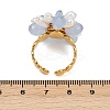 304 Stainless Steel Cuff Rings with Acrylic Pearl RJEW-V010-01G-2