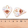 Printed Rack Plating Alloy Enamel Pendants ENAM-T020-01C-3