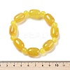 Natural Yellow Agate Bead Stretch Bracelets G-P570-01K-5