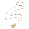 304 Stainless Steel Rectangle Snake Pendant Satellite Chain Necklace for Women LS-NJEW-F332-01G-4