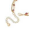 3Pcs 3 Colors Handmade Evil Eye Lampwork Link Multi-layered Bracelets BJEW-JB12213-5