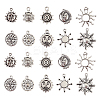 100Pcs 10 Styles Tibetan Style Alloy Charms TIBEP-CJ0001-59-1