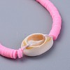 Eco-Friendly Handmade Polymer Clay Heishi Beads Braided Bracelets BJEW-JB04318-03-3