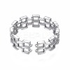 Non-Tarnish 304 Stainless Steel Square Open Cuff Ring RJEW-T023-15P-2