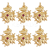 6Pcs Brass Micro Pave Cubic Zirconia Pendants ZIRC-BBC0002-20-1