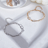 Alloy Paperclip Chain Bracelets for Women Men BJEW-LP0001-29-1