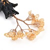 Halloween Theme Natural Yellow Quartz Chips Tree of Life Decorations DJEW-B013-02E-2