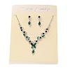 Horse Eye Alloy Rhinestone Necklaces & Stud Earring Sets for Women SJEW-U001-01P-06-2