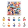 50Pcs 10 Colors Glass Round Pendants GLAA-YW0004-54-1