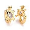 Real 18K Gold Plated Brass Cubic Zirconia Huggie Hoop Earrings EJEW-C012-06B-2