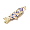 Brass Enamel Pendants KK-CBAEEA8-09B-G-2