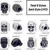 10Pcs 5 Style 304 Stainless Steel European Beads OPDL-UN0001-04-4