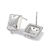 Brass Micro Pave Cubic Zirconia Stud Earring Findings KK-E107-12P-2